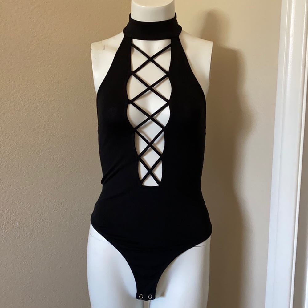 Express one eleven Soft sexy front halter bodysuit